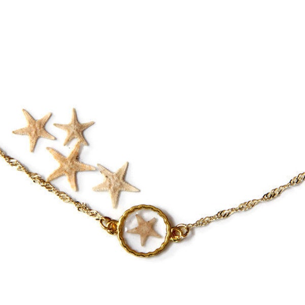 Starfish Necklace, Minimalist Necklace, Locket Necklace, Shell Necklace, Tiny Necklace,Choker, Beach Necklace
