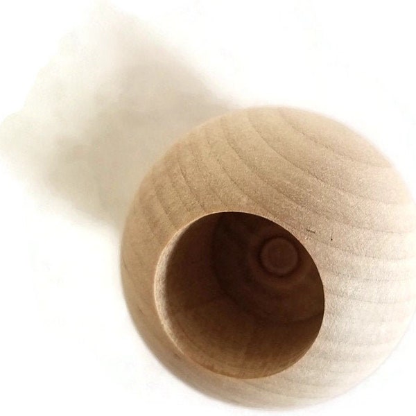 3/4 " Dowel Cap End 1- 1/2 " x 3/4 " hole wooden shapes (Package of 2 ) 1- 1/2 in diameter  Unfinished Wood Ball 3/4" hole