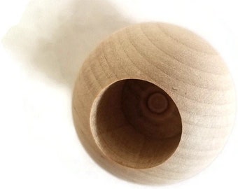 3/4 " Dowel Cap End 1- 1/2 " x 3/4 " hole wooden shapes (Package of 2 ) 1- 1/2 in diameter  Unfinished Wood Ball 3/4" hole