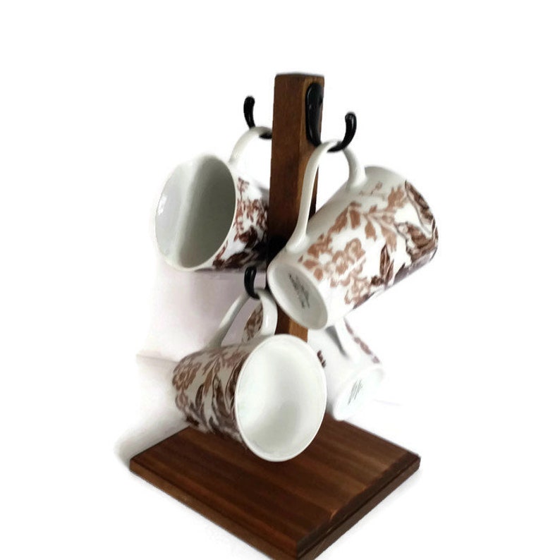 Rustic Mug Stand/coffee Mug Tree 4 Hook Farmhouse Coffee Bar Etsy