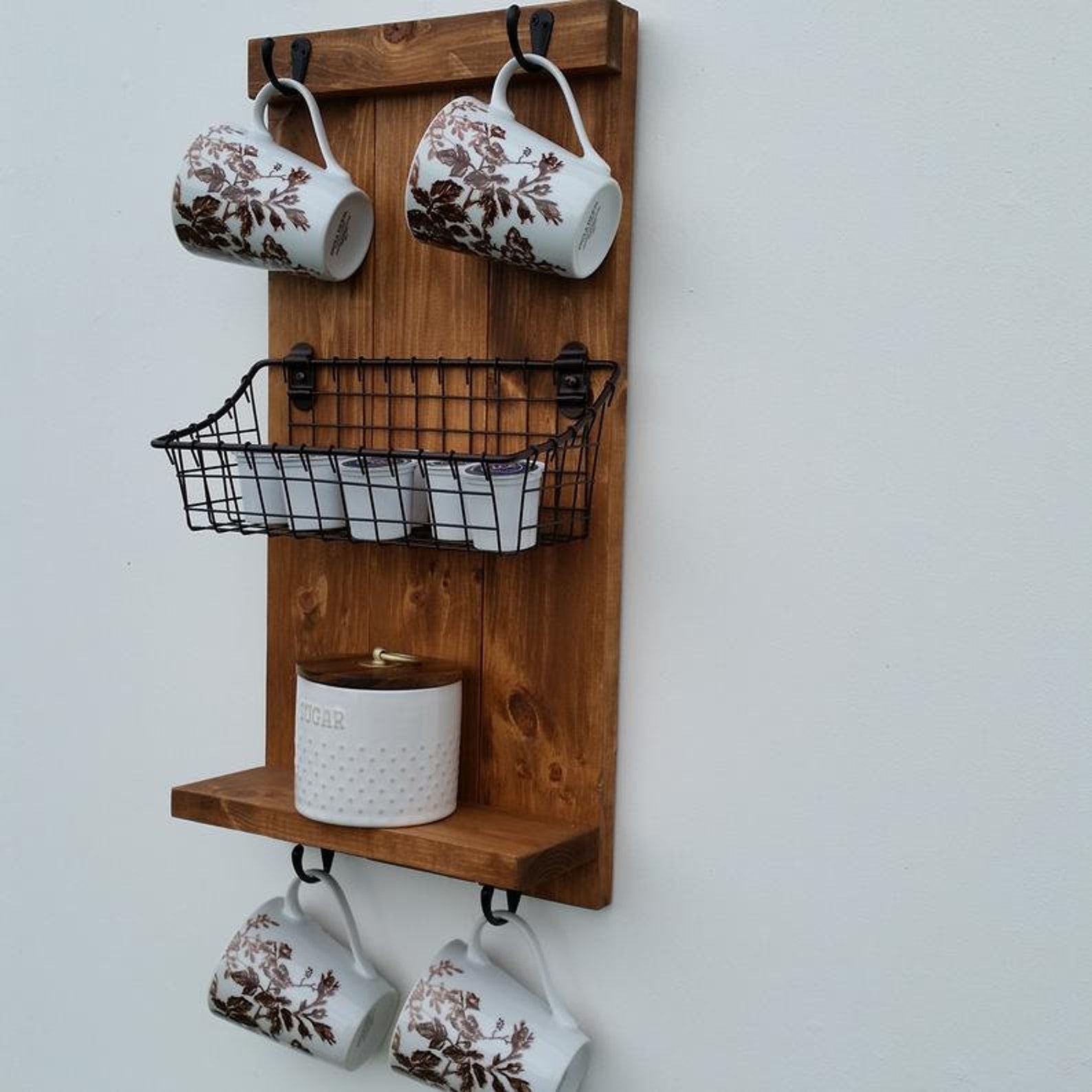 Wall Mounted Coffee Mug Holder Cup Rack Kcup Holder Shelf Etsy Australia