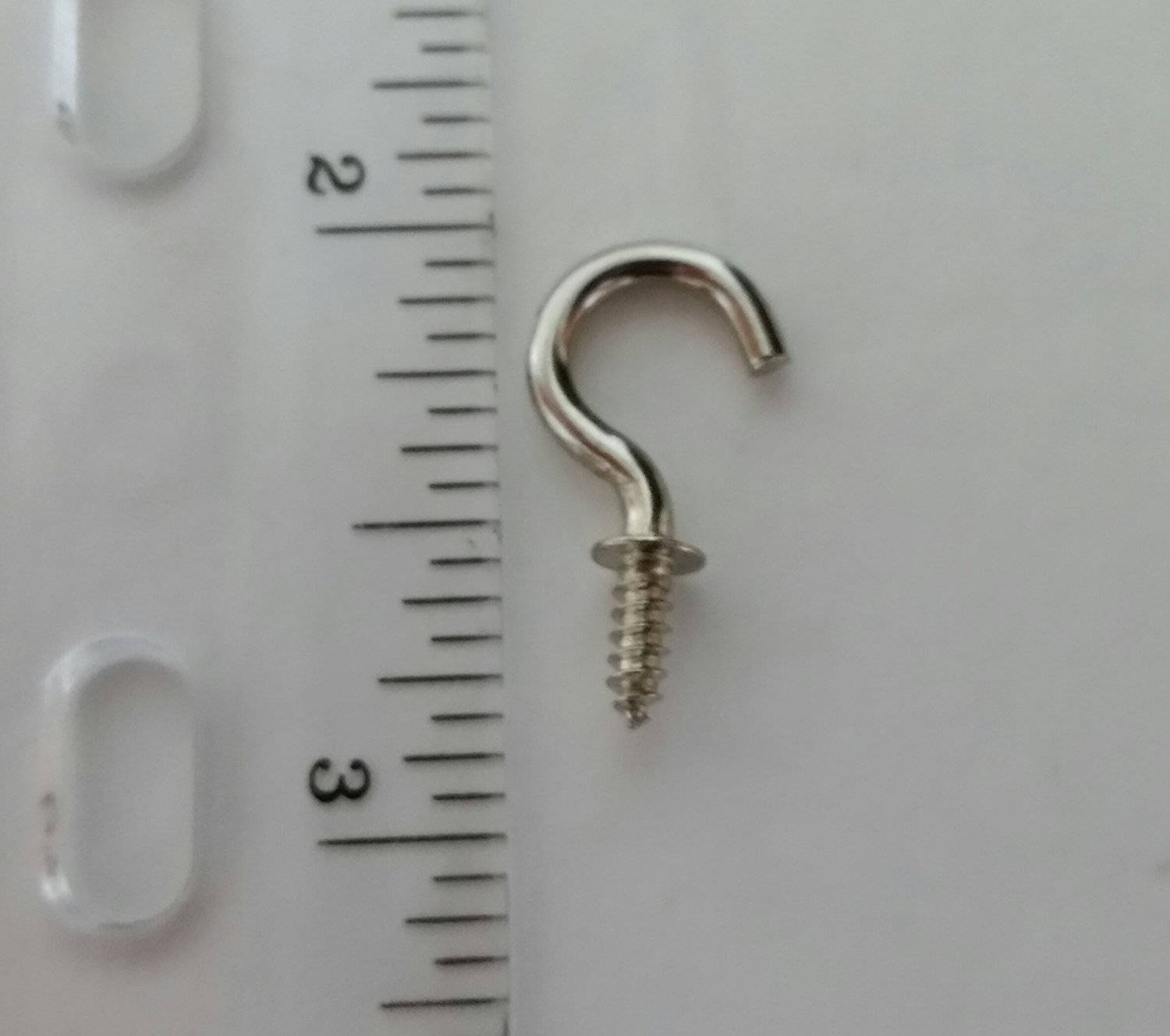 Nickel Hooks Silver Cup Hooks 3/4 Key Hooks Screw In Pack of 20 Nickel Hooks Silver Cup Hooks 3/4 Key Hooks Screw In Pack of 20