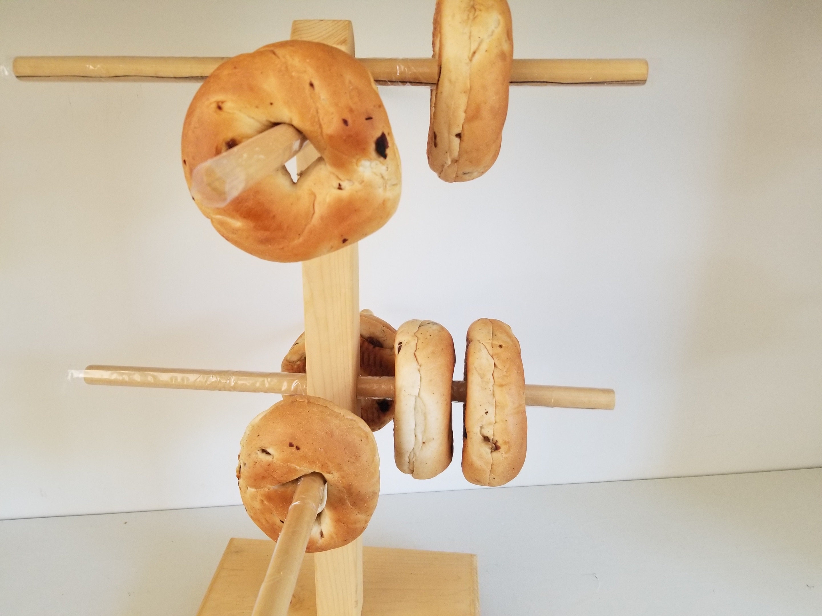 Lot De 2 Supports à Bretzels En Bois Forme Arbre – 6 Branches Par Support – Pour Saucissons, Bagels, Présentation – Décoration Cuisine, Fêtes