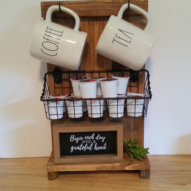 Rustic Coffee Mug Holder Cup Rack Mug Stand KCup Holder Shelf Etsy