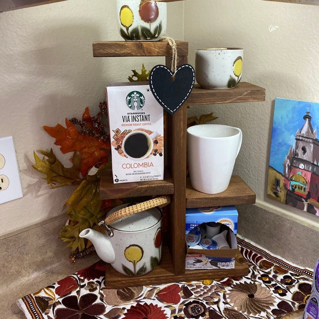 Handmade Wooden Cup Storage Rack Walnut Wood Mug Small Stuff