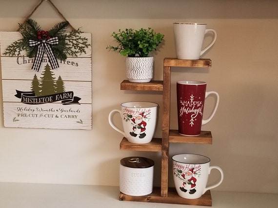 Rustic Mug Stand / Coffee Cup Holder. Wood Plant Stand Succulents Coffee  Bar Farmhouse 6 Shelves Holds Cups, Mugs, Photos, Condiments, Etc. -   Israel