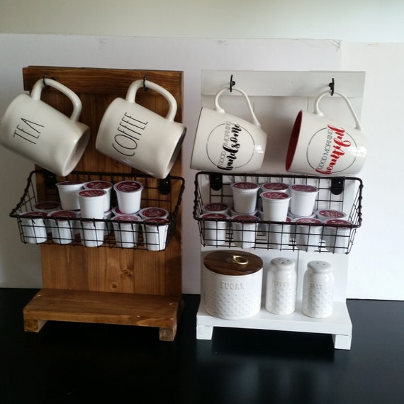 Árboles para tazas de café y soportes para tazas K, soportes para tazas de  café para mostrador, soporte para cápsulas de café con estante de