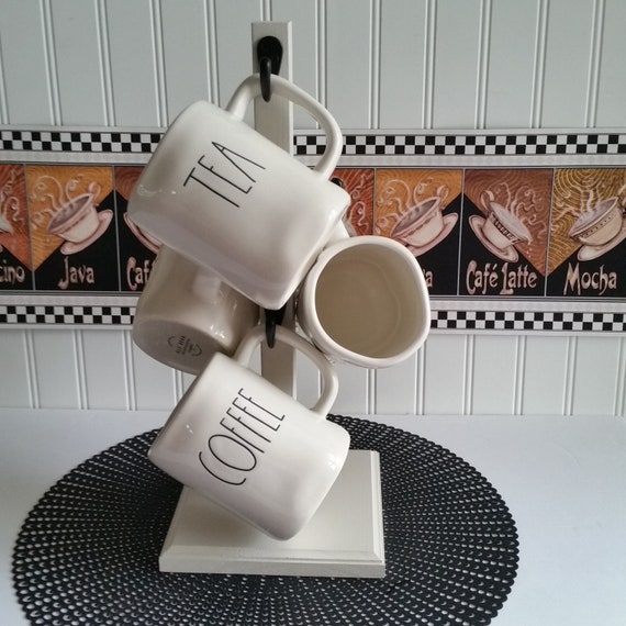 Coffee Mug Stand Rae Dunn Inspired 6 Hook Mug Tree Solid Wood