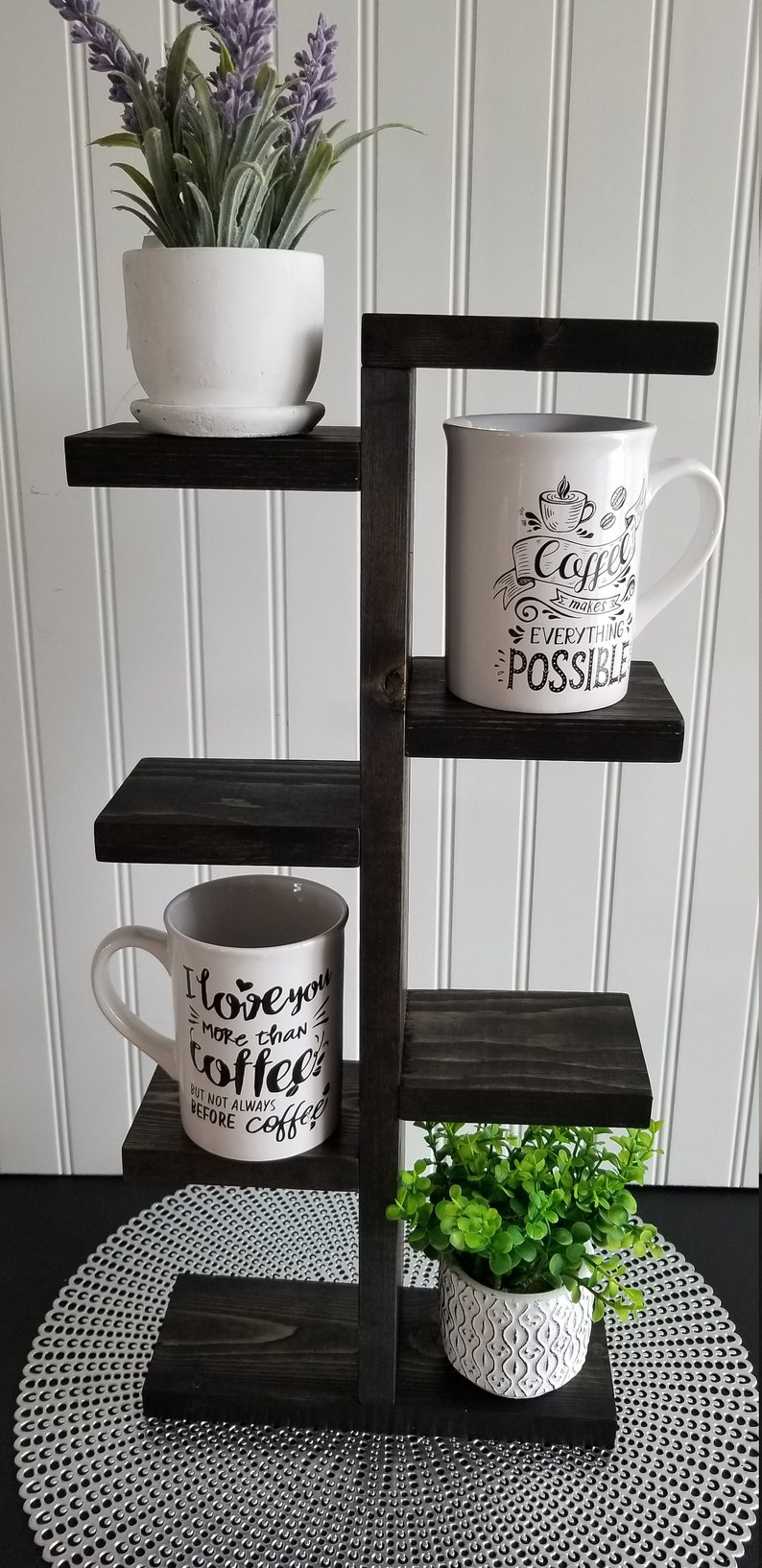 Rustic Mug Stand / Coffee Cup Holder. Wood Plant Stand Etsy