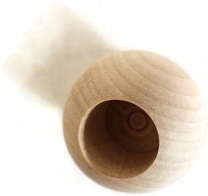 Unfinished Wood Ball Dowel Cap 1-1/4 in Diameter With 5/8 Inch