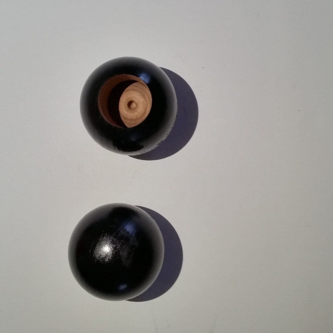 3/4 Black Dowel Cap End 1 1/2 X 3/4 Hole Wooden Black Dowel Cap package