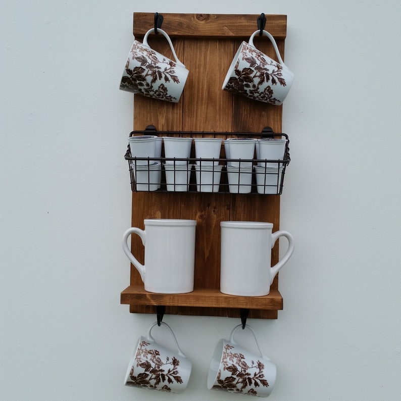 Wall Mounted Coffee Mug Holder/ Cup Rack/ K-Cup Holder / Shelf image 7