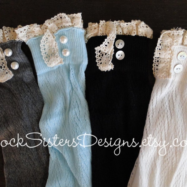 Boot Socks with Lace - Knee High Boot Socks