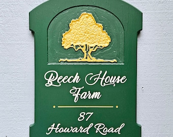 personalized family name outdoor sign, custom farmhouse sign, PVC address sign for front porch, custom farm/cottage decor, Airbnbhost rental