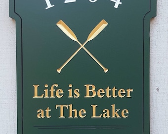 Custom Outdoor Lakefront Sign – Personalized Rustic Nautical Decor for Your Lake House - Lakefront Property Decor - Handcrafted Signs
