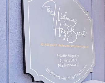 personalized Airbnb outdoor sign, custom lake house cottage sign, PVC address sign for front porch, custom lake house decor, Vacation Rental