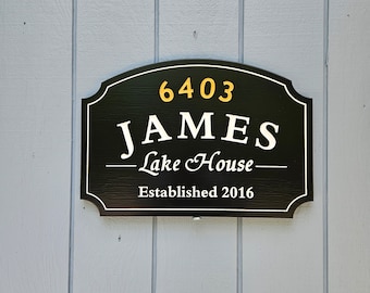 personalized family name outdoor sign, custom lake house cottage sign, PVC address sign for front porch, custom lake house decor