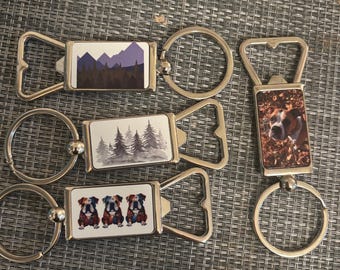 Custom Photo Bottle Opener Keychain  Personalized Accessory Keys Pictures Family Pets Sports Teams Weddings Party Favors Bulk