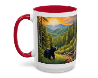 Black Bear Coffee Mug: Wildlife Nature Scene, Outdoors Gift (15 oz)