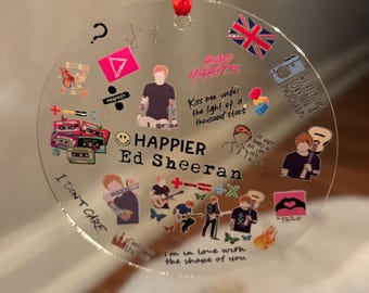 Ed Sheeran Christmas acrylic ornament 3.5 inch