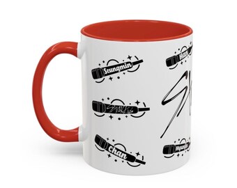 K-Pop Mug, Stray Kids SKZoo Coffee Cup, Cute Cartoon Character, Kpop Fan Gift, Lover Gift Cup Red, Blue, Orange, Pink Coffee - 15oz
