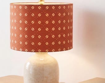 Pantalla de lámpara cilíndrica inspirada en la tela de barro, estilo bohemio - Hecha a medida