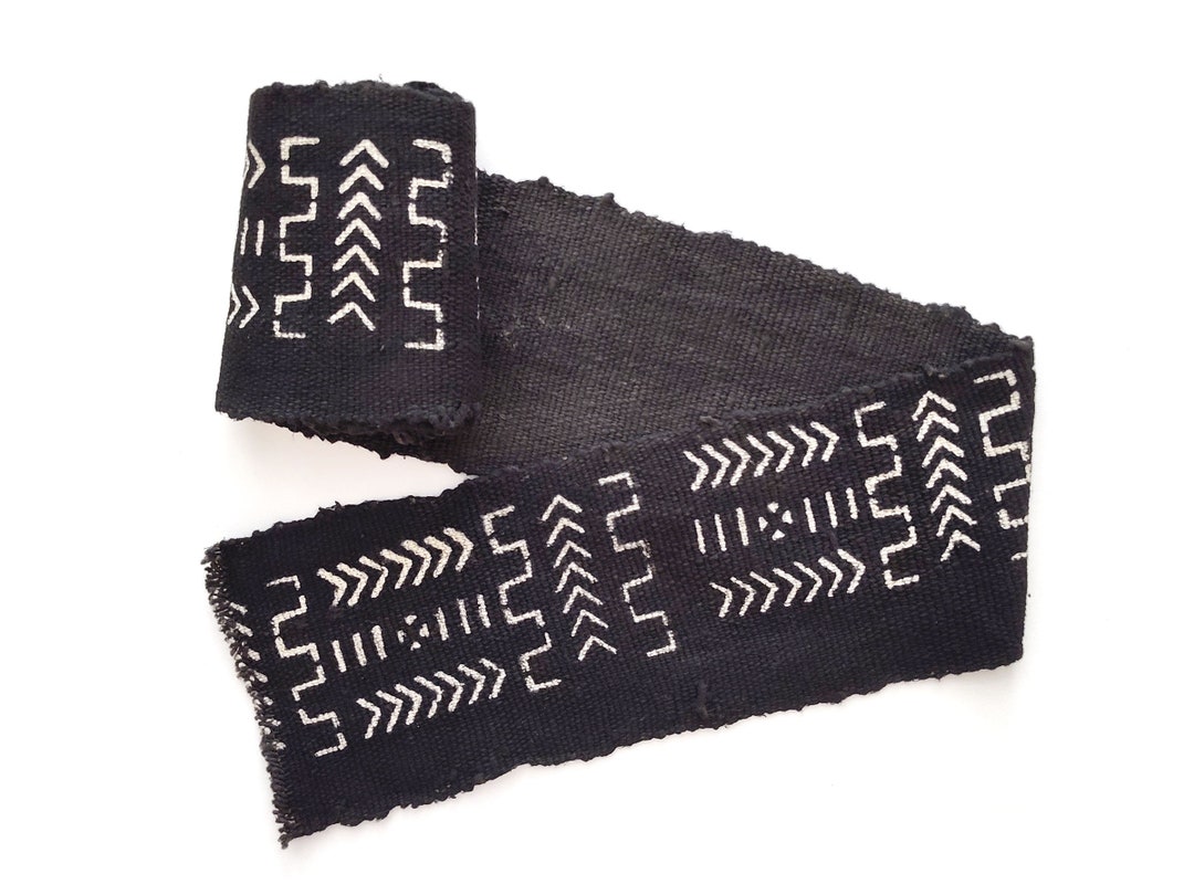 Black Mud Cloth Fabric, Mudcloth Fabric Strip, Mudcloth Fabric Piece