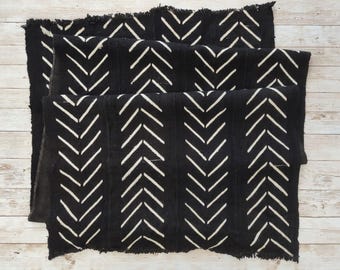 Authentic Mudcloth Fabric Cut, DIY Craft Supply (65" x 21")