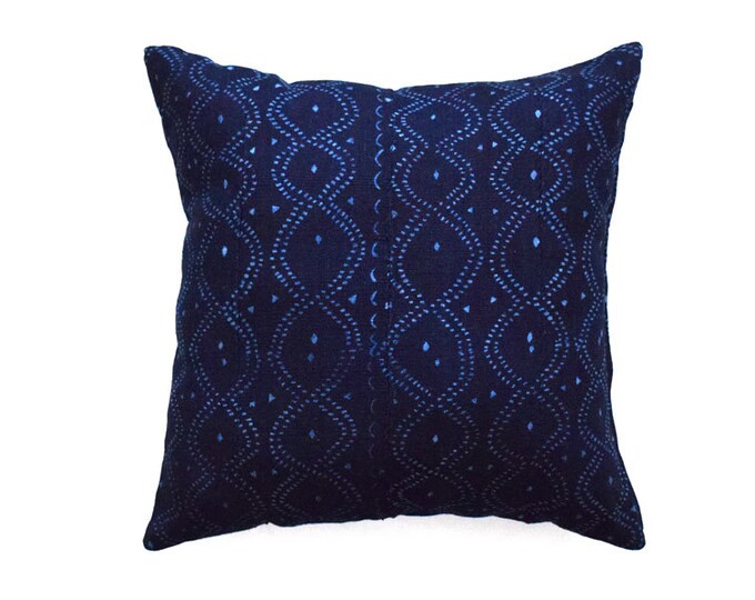 African Indigo Mudcloth Pillow Cover Tribal Pillow Cover Etsy