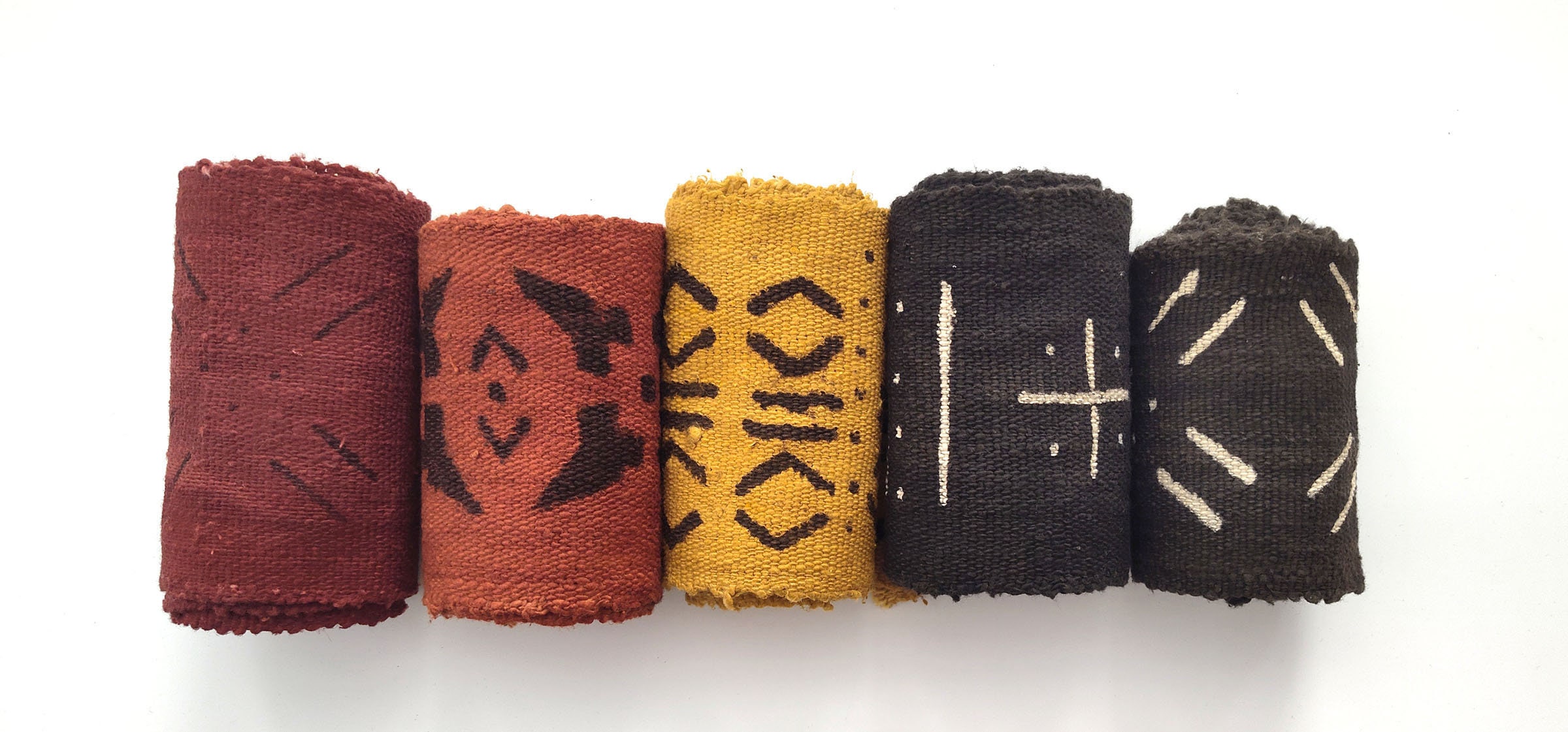 Authentic African Mudcloth Fabric, Mud Cloth Fabric Strip - Ref01: Choose your own