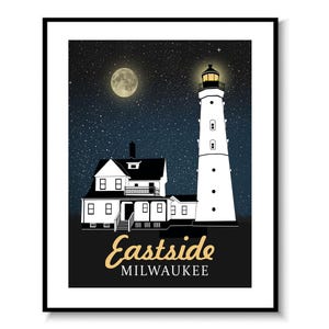 North Point Lighthouse Print, Milwaukee East Side Wall Art