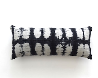 Indigo Mudcloth Pillow Cover, Mudcloth Pillow Cover for 10&quot; x 24&quot; Pillow Inserts
