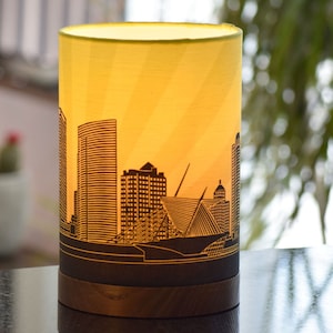 Milwaukee Skyline Drum Lamp