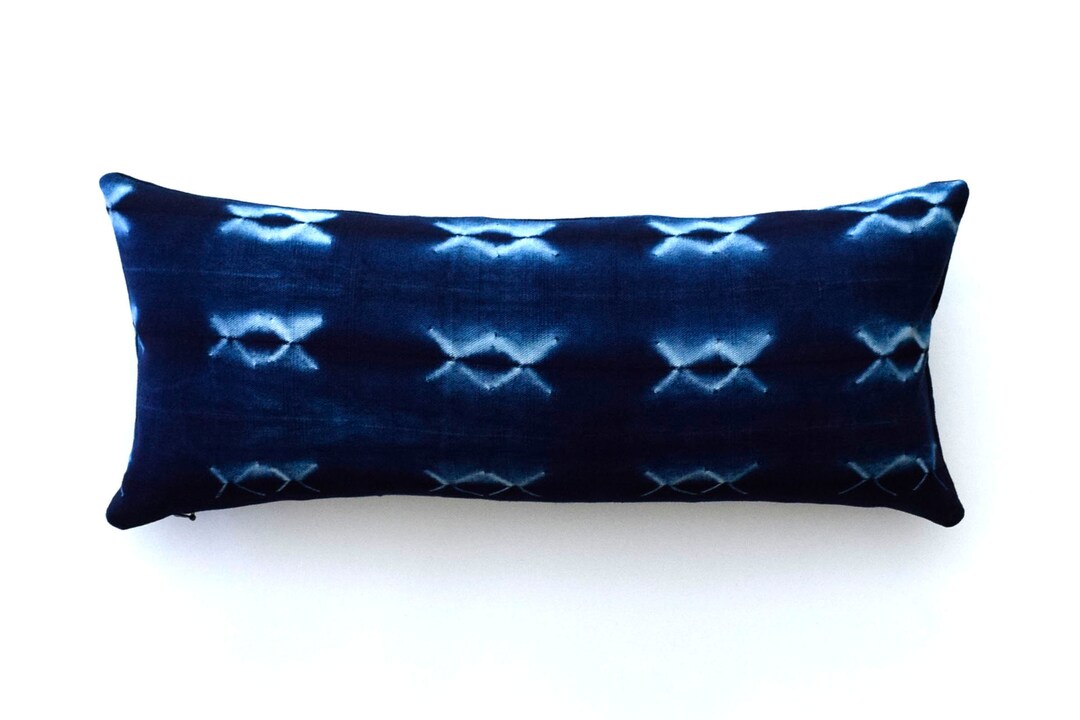 Authentic African Indigo Mudcloth Pillow Cover, Tribal Pillow Cover for
