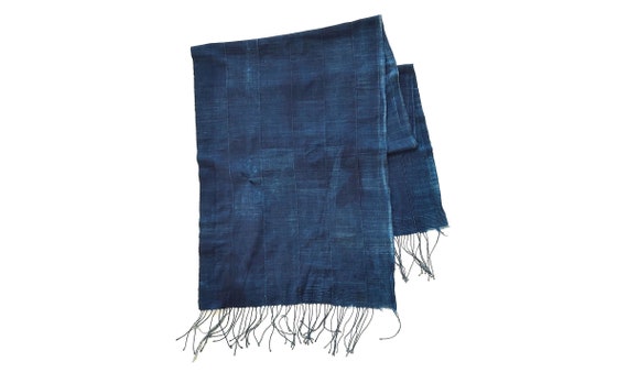 Vintage indigo Mudcloth Indigo Textile - Scarf, h… - image 1