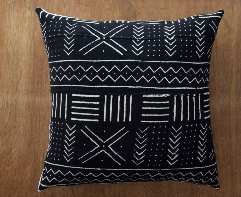 Double Sided Mud Cloth Pillow Authentic Mudcloth Pillow Etsy
