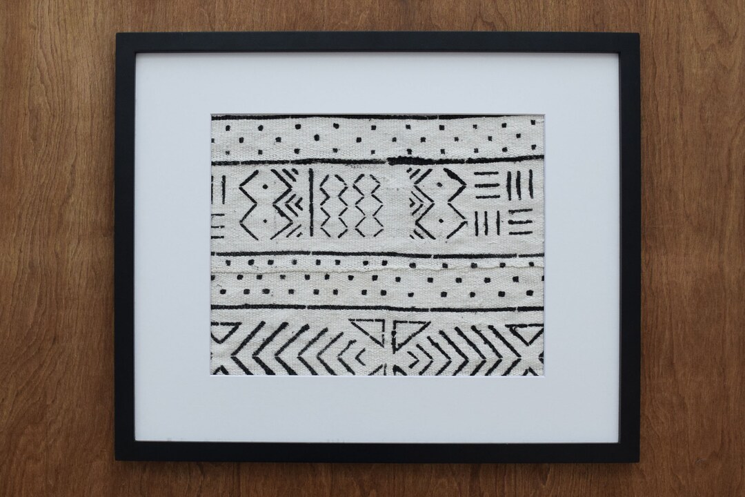 Mudcloth Wall Art Matted Mudcloth Fabric Boho Wall Art Etsy