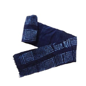 Indigo Mudcloth Fabric Strip: Cotton DIY Craft Piece