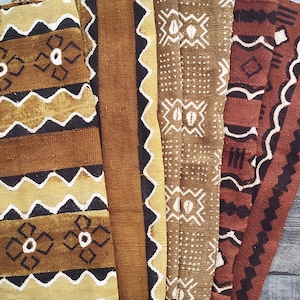 Authentic Mudcloth Fabric Cut, Handmade Cotton Textile, DIY Craft Supply: Choose your own