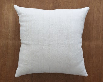 White mudcloth pillow cover, Natural mudcloth pillow,  Farmhouse Pillow Cover