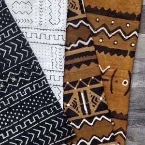Authentic Mudcloth Fabric Cut, Handmade Cotton Textile, DIY Craft Supply: Choose your own