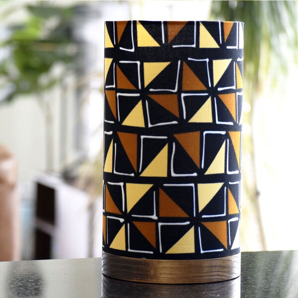 Mudcloth Table Drum Lamp, Tribal Table Lamp : made to order