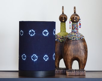 Boho Table Lamp, Blue Indigo Table lamp - Made to order