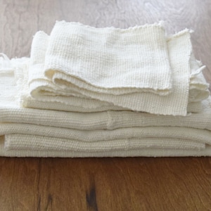 White Mudcloth Scrap Pieces: Plain Off-White Fabric Remnants for DIY Crafts