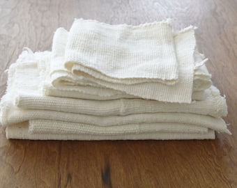 White Mudcloth Scrap Pieces: Plain Off-White Fabric Remnants for DIY Crafts