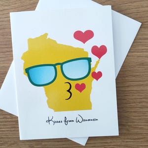 Cartão de Wisconsin, Beijos de Wisconsin, Saudações de Wisconsin, Com amor de Wisconsin