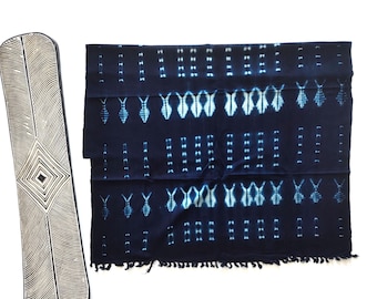 Authentische Indigo Schlammtuch Textil, afrikanische Tribal Decke