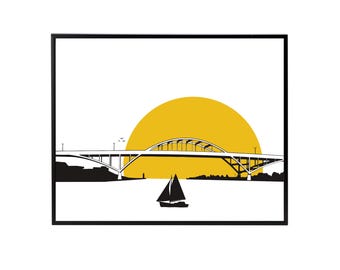 Hoan Bridge Print, Milwaukee Hoan Bridge Wall art