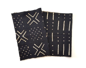 Black Mudcloth Fabric, Mud Cloth Fabric cut - Ref: Choose your own fabric