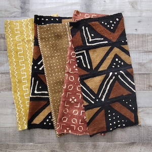 Authentic Mudcloth Fabric Cut, Handmade Cotton Textile, DIY Craft Supply: Choose your own